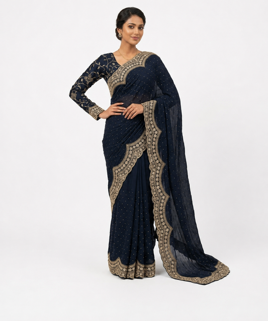 Elegant Midnight Saree