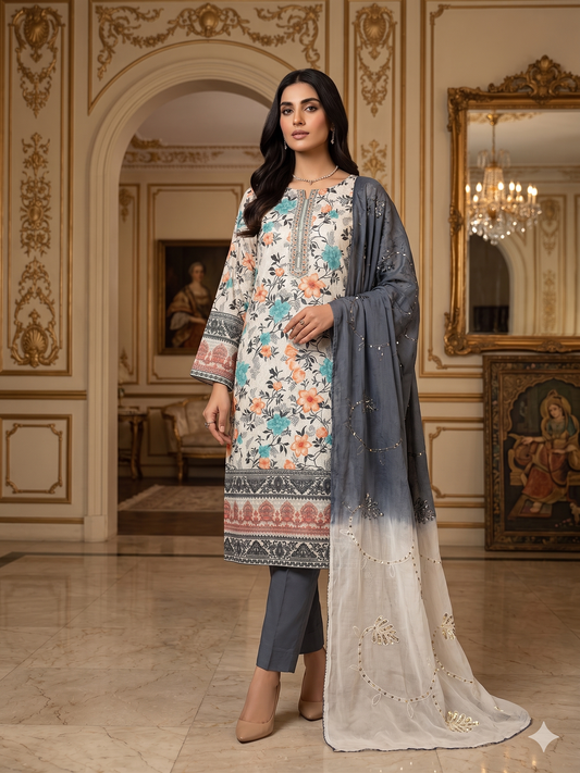 Slate & Flora Shaded 3-Piece Salwar Suit