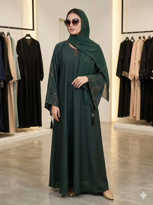 Emerald Embellished Abaya