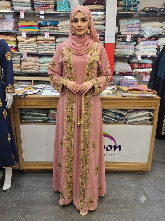 MB - PINK FLORAL ABAYA