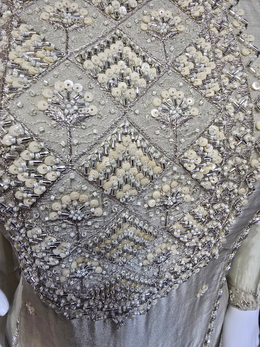 Light gold Embroidered 3-Piece Suit