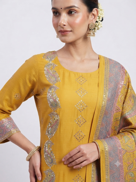 Khani silk mustard