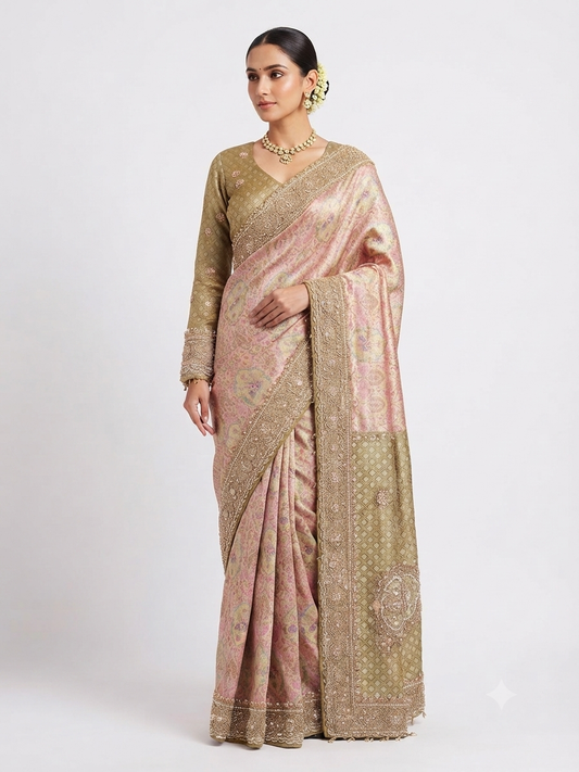 Introducing Giraff silk with full sleeve blouse.