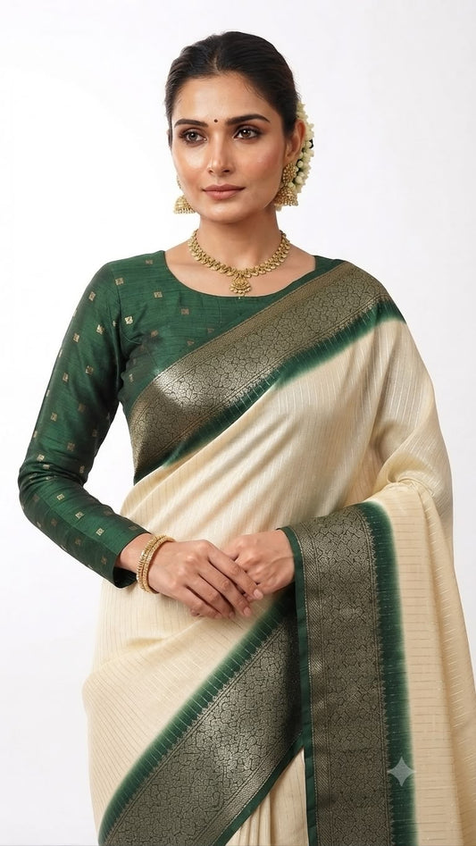 SHB- White with green border