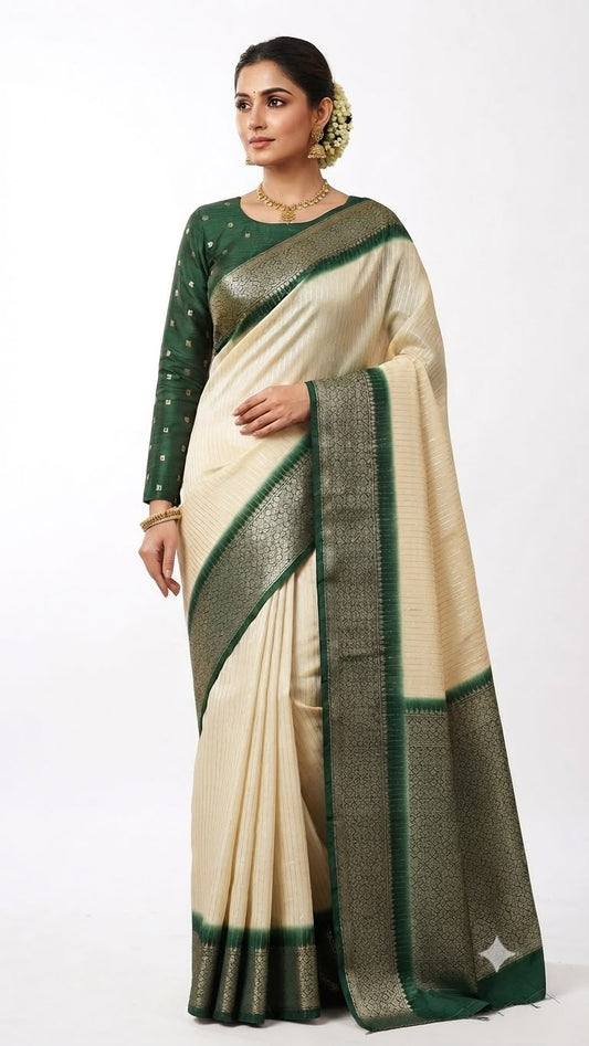 SHB- White with green border