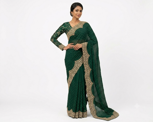 Elegant Emerald Saree