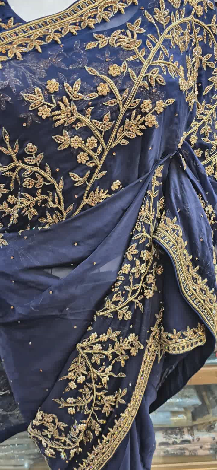 Navy party wear saree DN 818