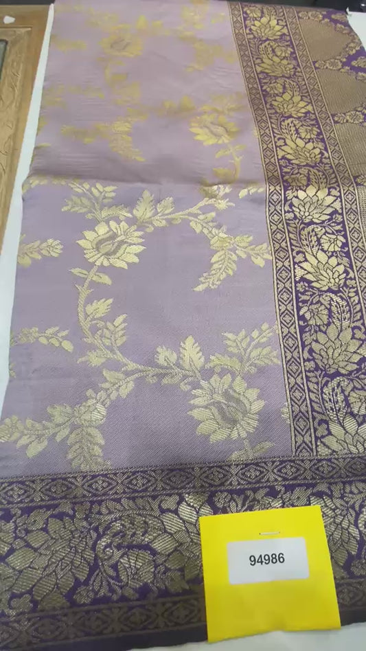 Elegant Mauve Soft Katan Saree with Full-Sleeve Blouse