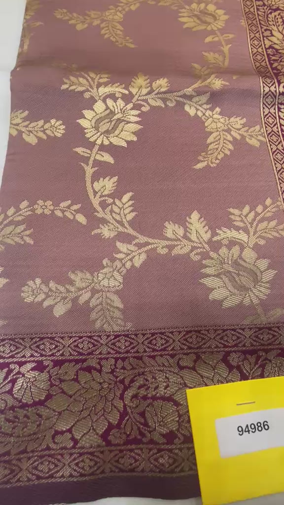 Premium Mauve & Magenta Soft Katan Saree with Full-Sleeve Blouse