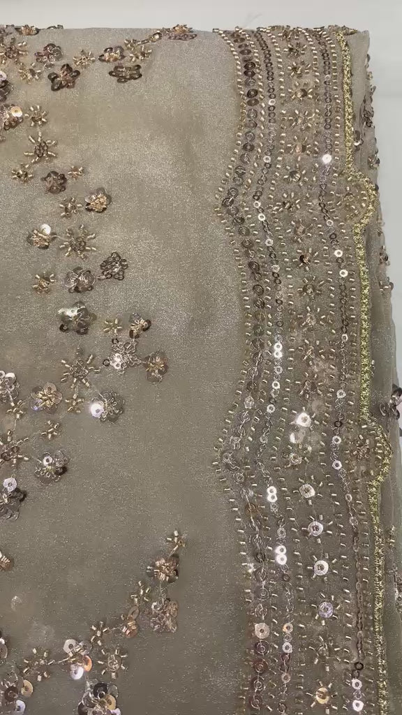 VIRAL SARE - Champagne gold with Elegant Full-Sleeve Blouse