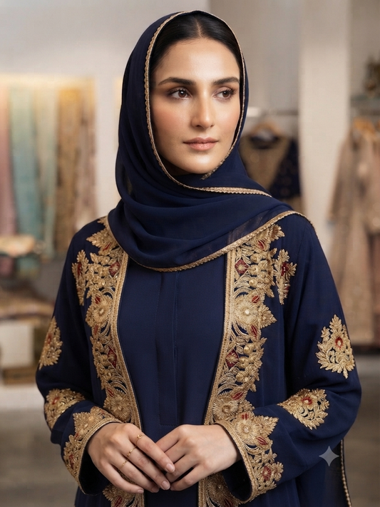 MB - Navy blue abaya