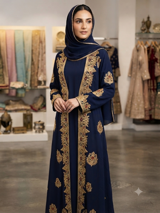 MB - Navy blue abaya