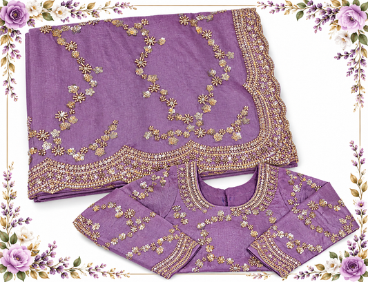 Viral - lilac in new vichitra silk fabric